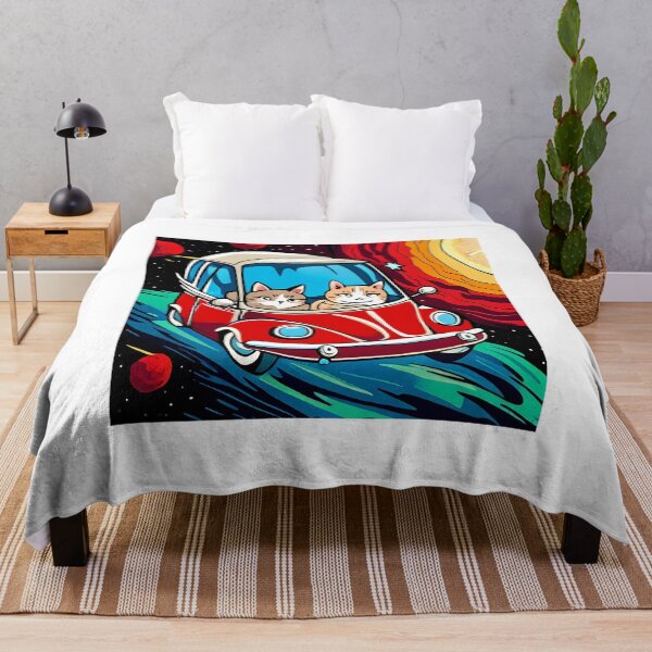 Item preview, Two cats in a car on the background of the planet. Vector illustration. designed and sold by LooperSDart.