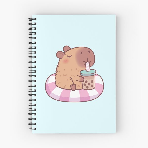 Item preview, Cute Capybara On Pool Float Drinking Bubble Tea  designed and sold by rustydoodle.