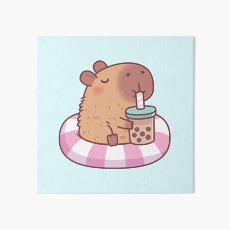 Cute Capybara Loves Bubble Tea by rustydoodle in 2023