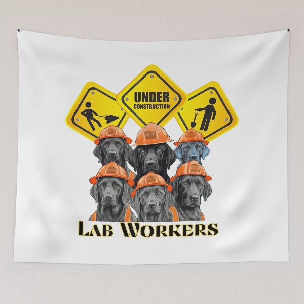Item preview, Lab Workers, Black Lab Dogs as Construction Workers, Working Dogs designed and sold by BrinaandPops.