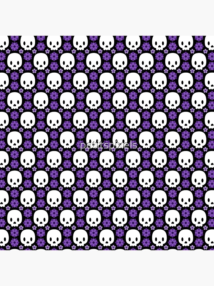 Skulls and purple flowers by petitspixels