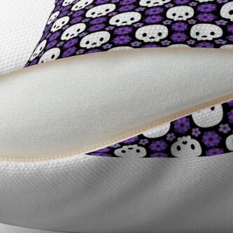 Alternate view of Skulls and purple flowers Floor Pillow