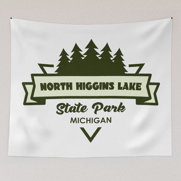 Item preview, North Higgins Lake State Park Michigan Trees And Ribbon designed and sold by bivenart.