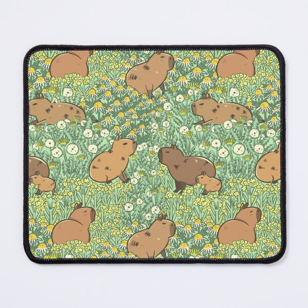 Item preview, Capybaras Meadow in Green and Yellow designed and sold by Miri-Noristudio.