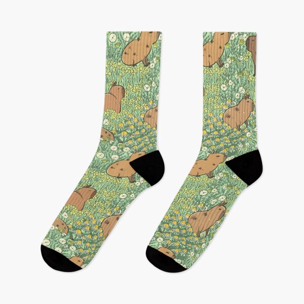 Item preview, Capybaras Meadow in Green and Yellow designed and sold by Miri-Noristudio.