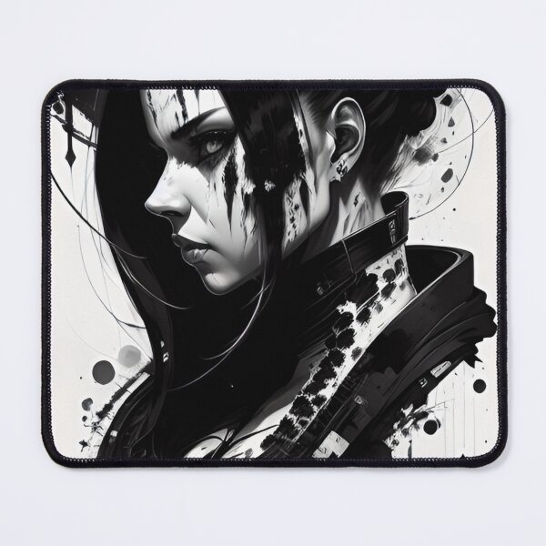 Item preview, Cyberpunk girl tattoo ink drawing #003 designed and sold by E1Dorado.