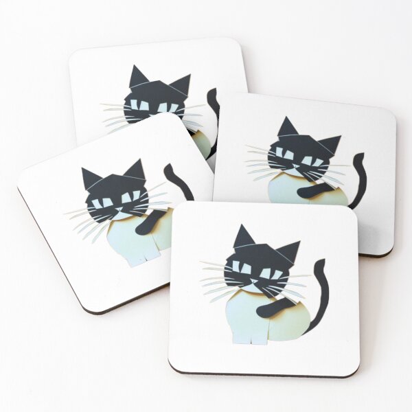 Item preview, Black and White Cat Quilled Art designed and sold by HanaiPrint.