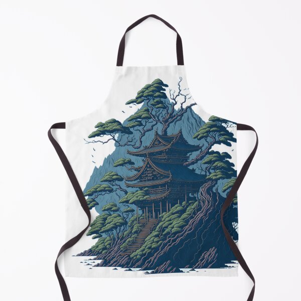 Item preview, Clean Vector Illustration of a Korean Shrine on a Misty Hill: T-Shirt Artwork designed and sold by RedArtG09.