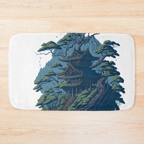Item preview, Clean Vector Illustration of a Korean Shrine on a Misty Hill: T-Shirt Artwork designed and sold by RedArtG09.