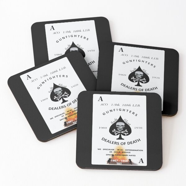 Item preview, Army - ACO 1-6th 198th L.I.B -Gunfighters - Death Card 67-69 Tet w Fire X 300 designed and sold by Military Insignia Products.