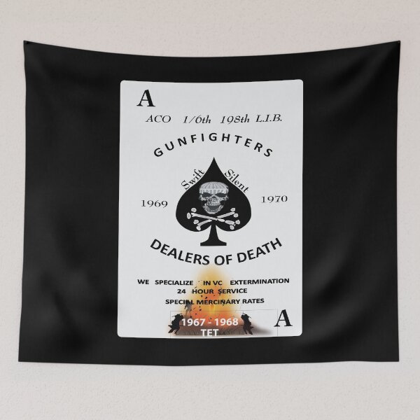 Item preview, Army - ACO 1-6th 198th L.I.B -Gunfighters - Death Card 67-69 Tet w Fire X 300 designed and sold by Military Insignia Products.