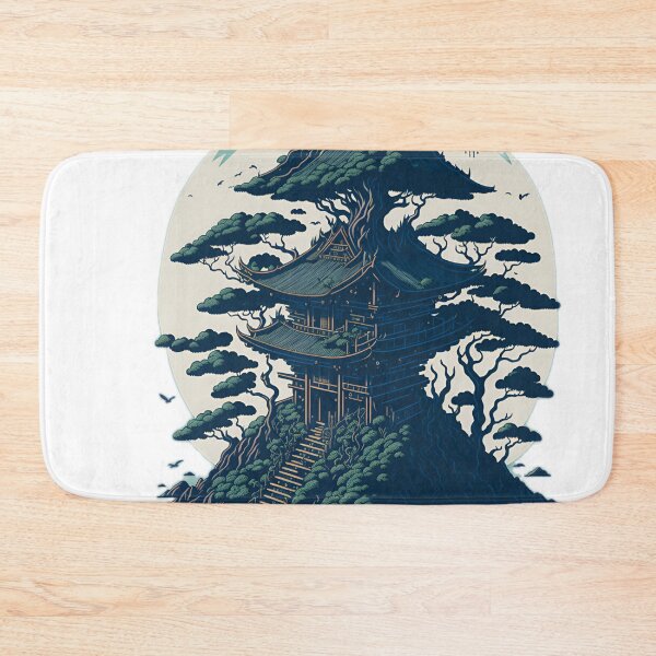 Item preview, Colourful Korean Shrine on a Misty Hill: Retro T-Shirt Design designed and sold by RedArtG09.