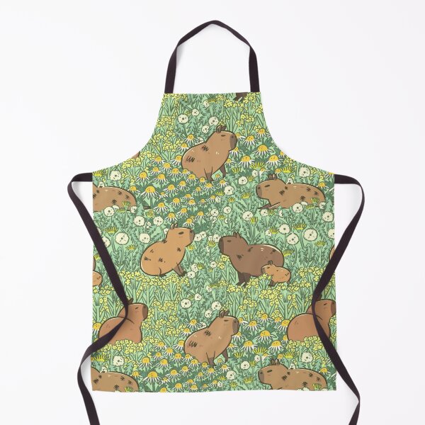 Item preview, Capybaras Meadow in Green and Yellow designed and sold by Miri-Noristudio.