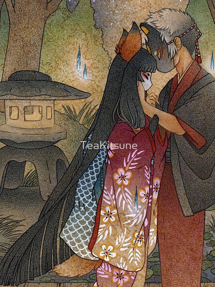 Okina and Shiro - Kitsune Fox Yokai by TeaKitsune
