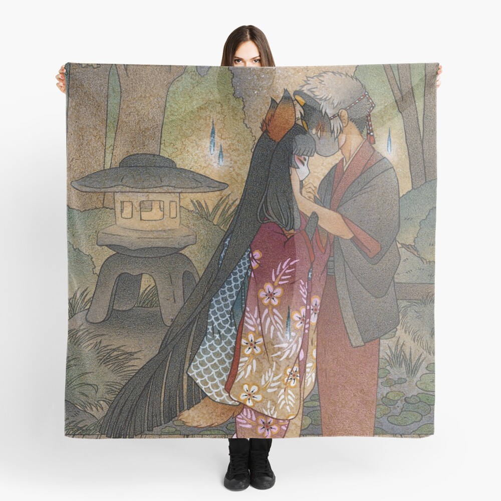 Okina and Shiro - Kitsune Fox Yokai Scarf