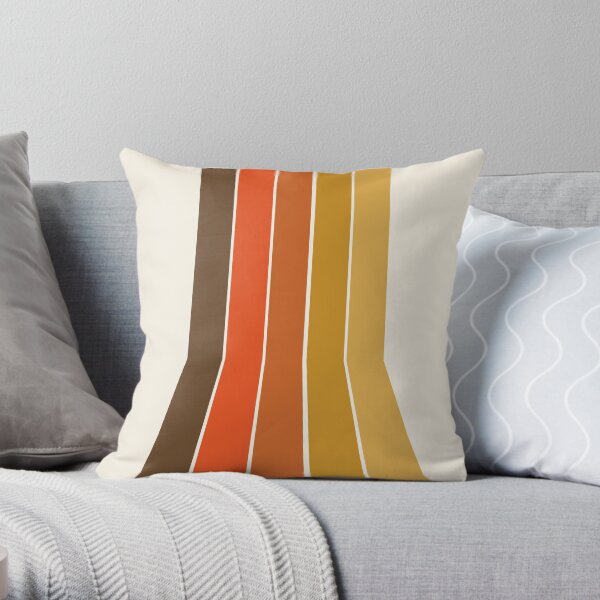 Righteous - 70s style throwback rainbow art 1970s minimalist art Throw Pillow