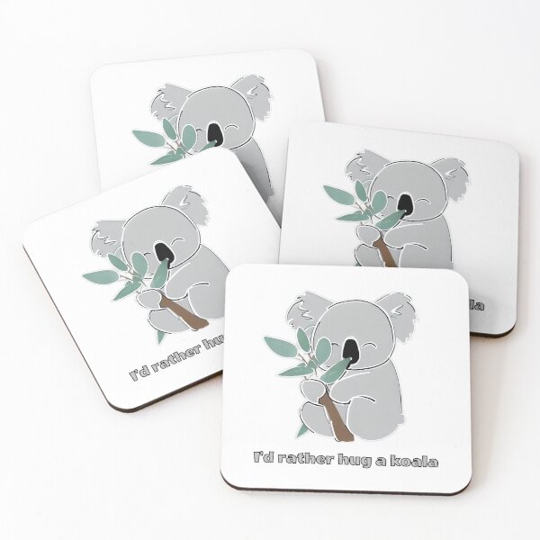 Item preview, I'd Rather Hug a Koala - Koala Bear Eating Eucalyptus Leaves designed and sold by For Greater Good.
