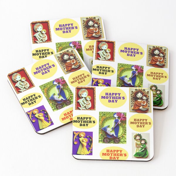 Item preview, Mother's Day Vintage Images and 9 Stickers Quilled Art designed and sold by HanaiPrint.