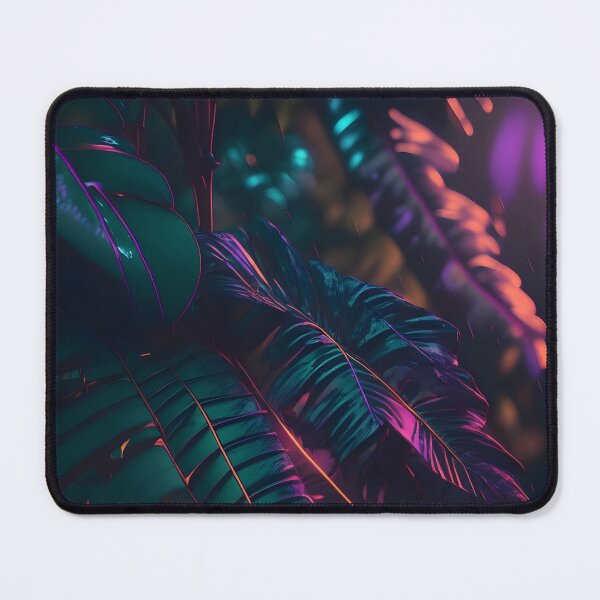 Artikelvorschau, Dschungel verlässt Synthwave Digital Art entworfen und verkauft von N1chePrints.