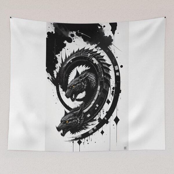 Item preview, Cyberpunk snake tattoo ink drawing #003 designed and sold by E1Dorado.