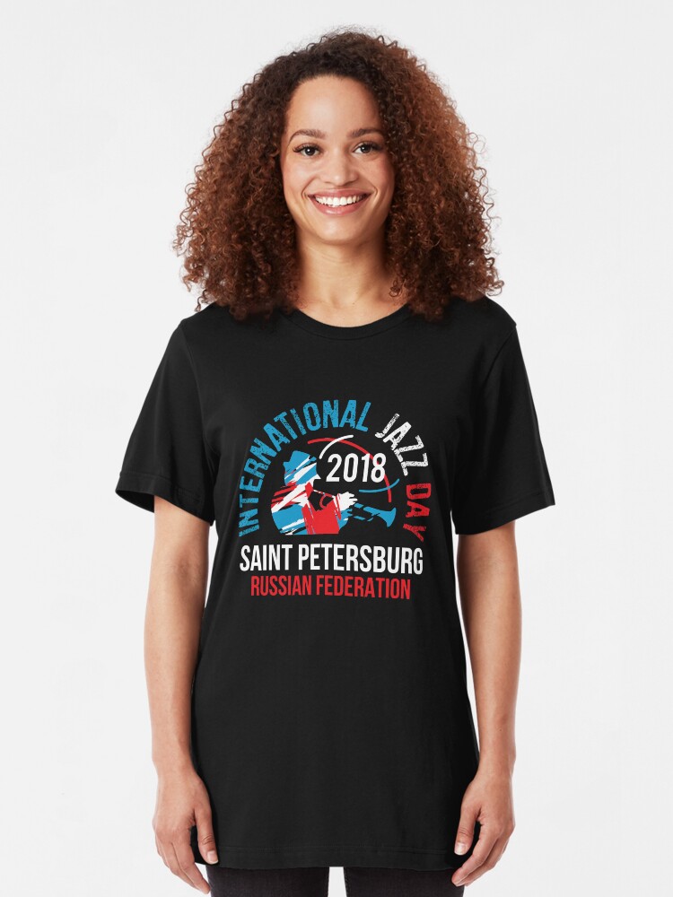 Alternate view of International Jazz Day Russian Federation 2018 Slim Fit T-Shirt