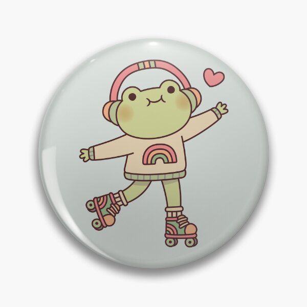 Item preview, Cute Frog With Headphones And Roller Skates designed and sold by rustydoodle.
