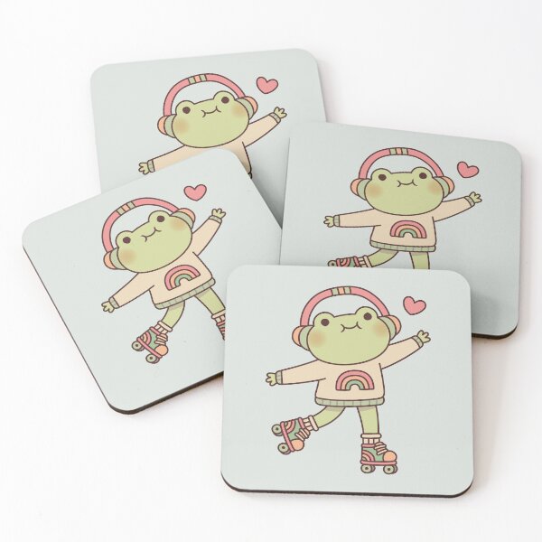 Item preview, Cute Frog With Headphones And Roller Skates designed and sold by rustydoodle.