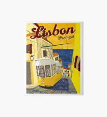 Lisbon, Portugal, yellow tramway, vintage poster Art Board