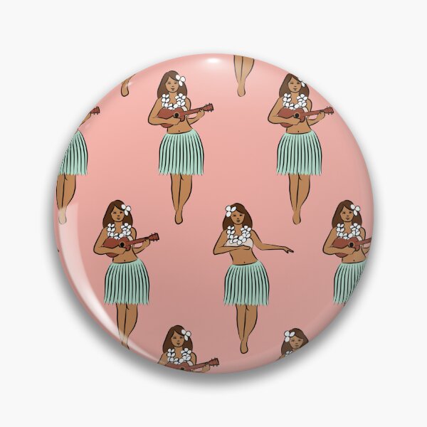 Item preview, hula girls retro - mint on pink designed and sold by littlearrow.