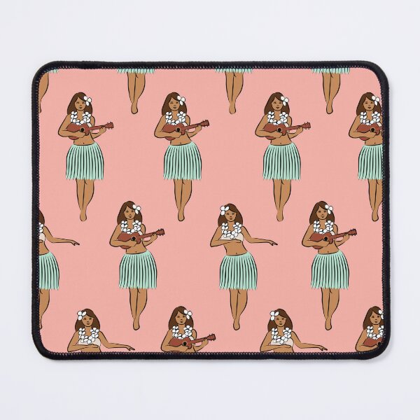 Item preview, hula girls retro - mint on pink designed and sold by littlearrow.