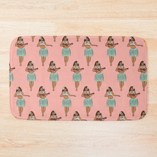 Item preview, hula girls retro - mint on pink designed and sold by littlearrow.