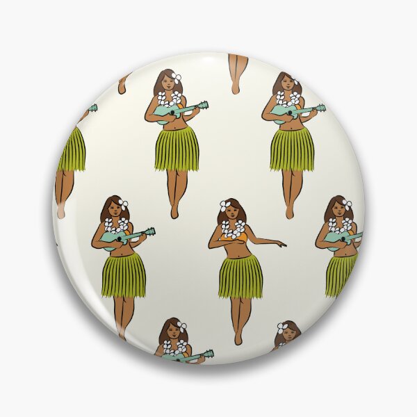 Item preview, hula girls retro - seagrass on off white designed and sold by littlearrow.