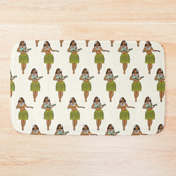 Item preview, hula girls retro - seagrass on off white designed and sold by littlearrow.