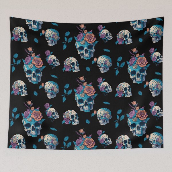 Item preview, Skulls Roses Pattern designed and sold by Seljomoon.