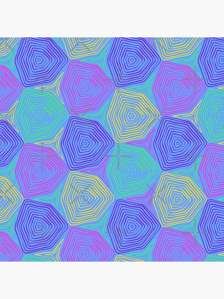 Thumbnail 4 von 4, Kissen, Schildkröten Bienenwaben Muster Neon Leuchtend designt und verkauft von sionia-art.
