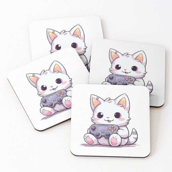 Item preview, Cute Kawaii Kitten Playing Video Games designed and sold by Weaboowares.