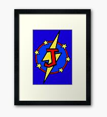Cute Little SuperHero Geek - Super Letter J Framed Print