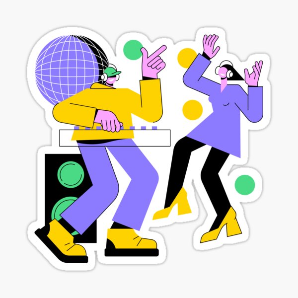 Item preview, Raving people, simple graphics, trippy minimal techno  designed and sold by vintagebuddy.
