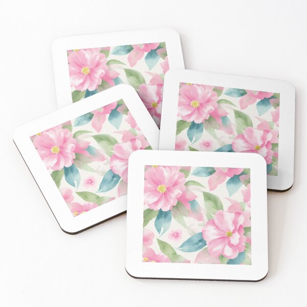 Item preview, pink peonies on a light background pattern designed and sold by jkrphoto.
