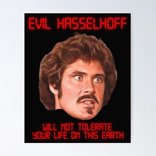 Item preview, EVIL HASSELHOFF / Garthe Knight designed and sold by ourkid.