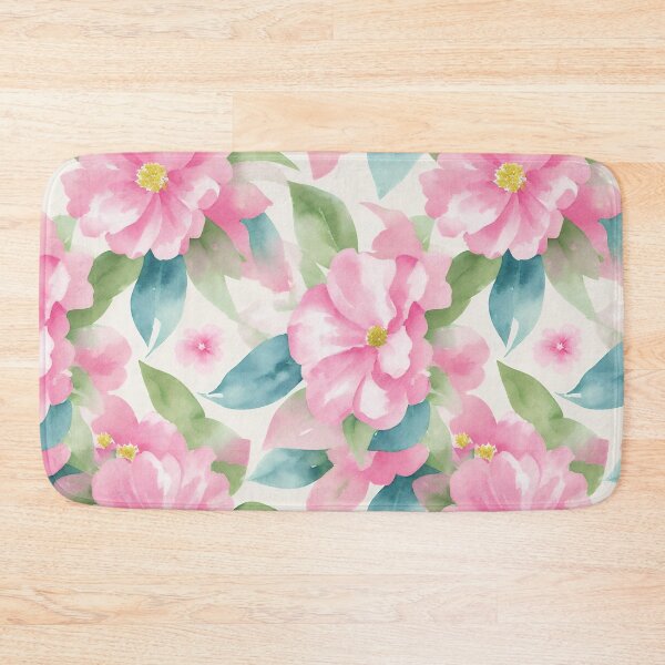 Item preview, pink peonies on a light background pattern designed and sold by jkrphoto.