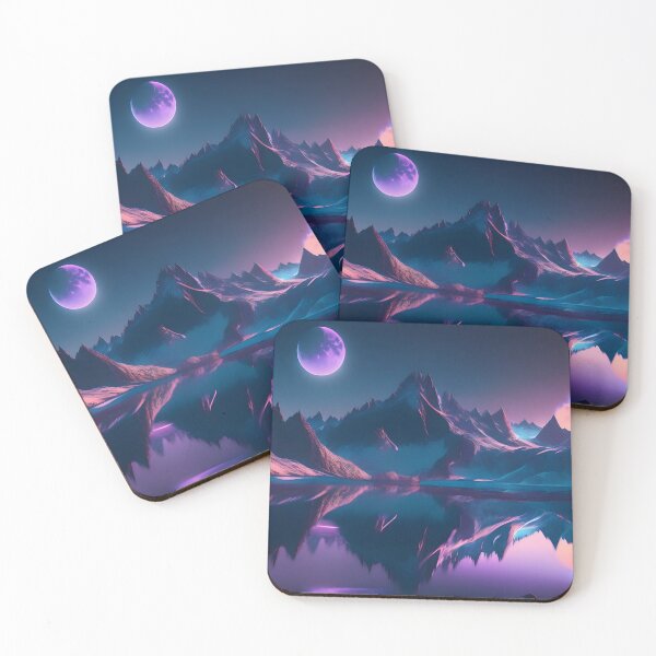 Item preview, Aesthetic synthwave mountain rnage Art designed and sold by N1chePrints.