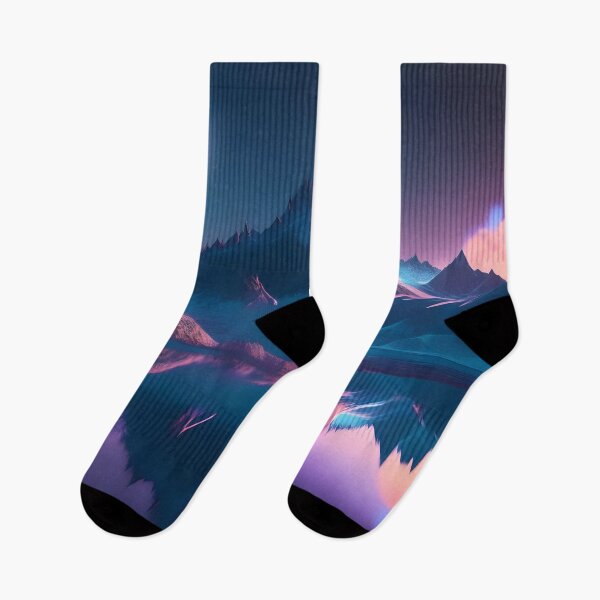 Item preview, Aesthetic synthwave mountain rnage Art designed and sold by N1chePrints.