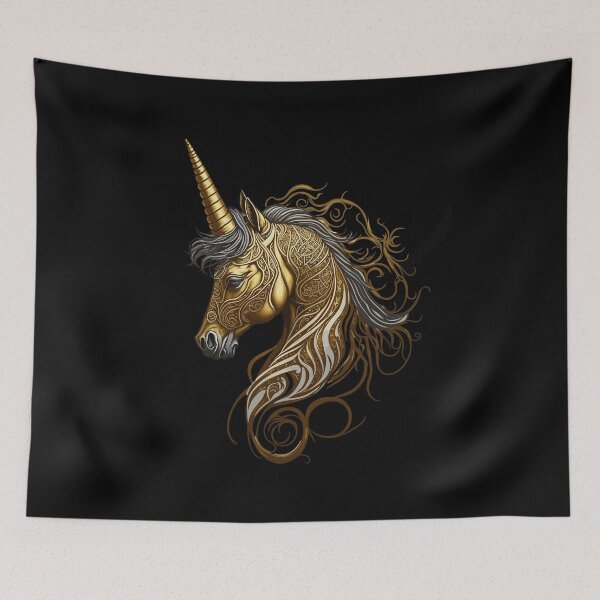 Artikelvorschau, Goldenes Einhorn entworfen und verkauft von RockBeeDesigns.