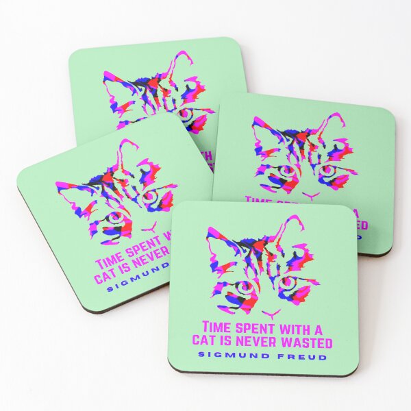 Item preview, Cat art and Sigmund Freud quote: time spent with a cat is never wasted designed and sold by artbleed.