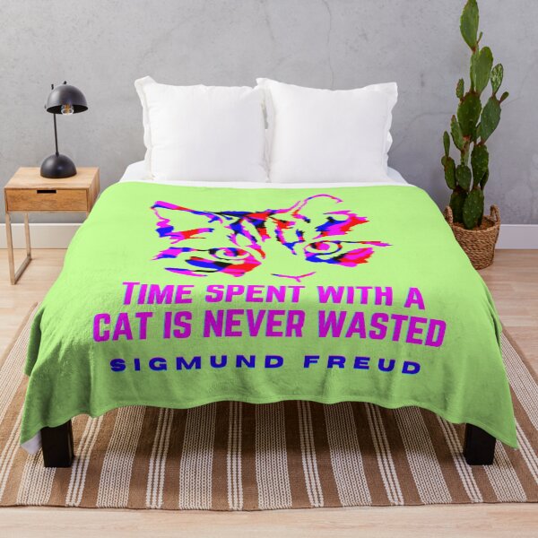 Item preview, Cat art and Sigmund Freud quote: time spent with a cat is never wasted designed and sold by artbleed.