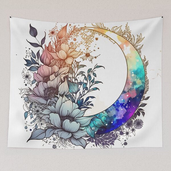 Item preview, Flowered moon designed and sold by VeronicArt85.