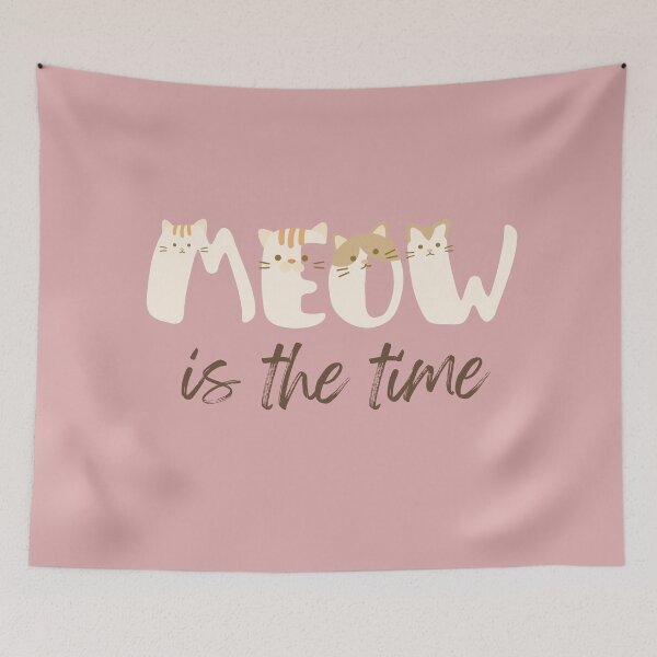 Item preview, Meow is the time, cat themed design, cute, kawaii, awesome designed and sold by Girly-Universe.