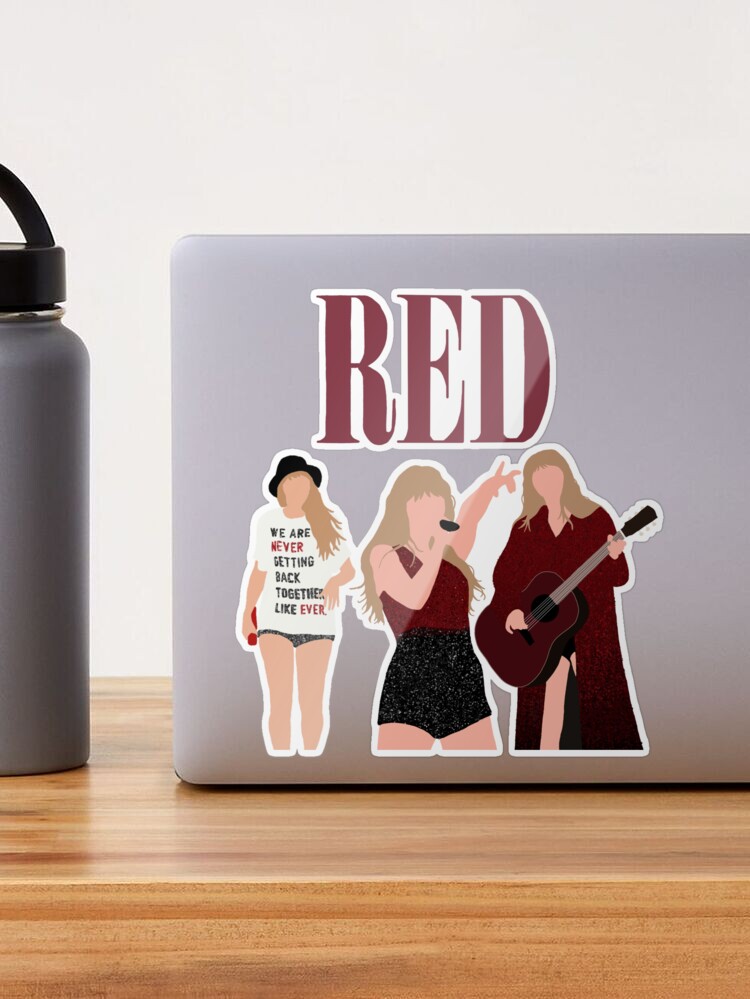 Nous ne nous remettrons jamais ensemble autocollant de Zazzle.be Liste d'envies  Vous avez des idées Sticker époque Taylor Swift autocollant rouge Sticker imperméable  Autocollants pour Hydroflask -  Canada