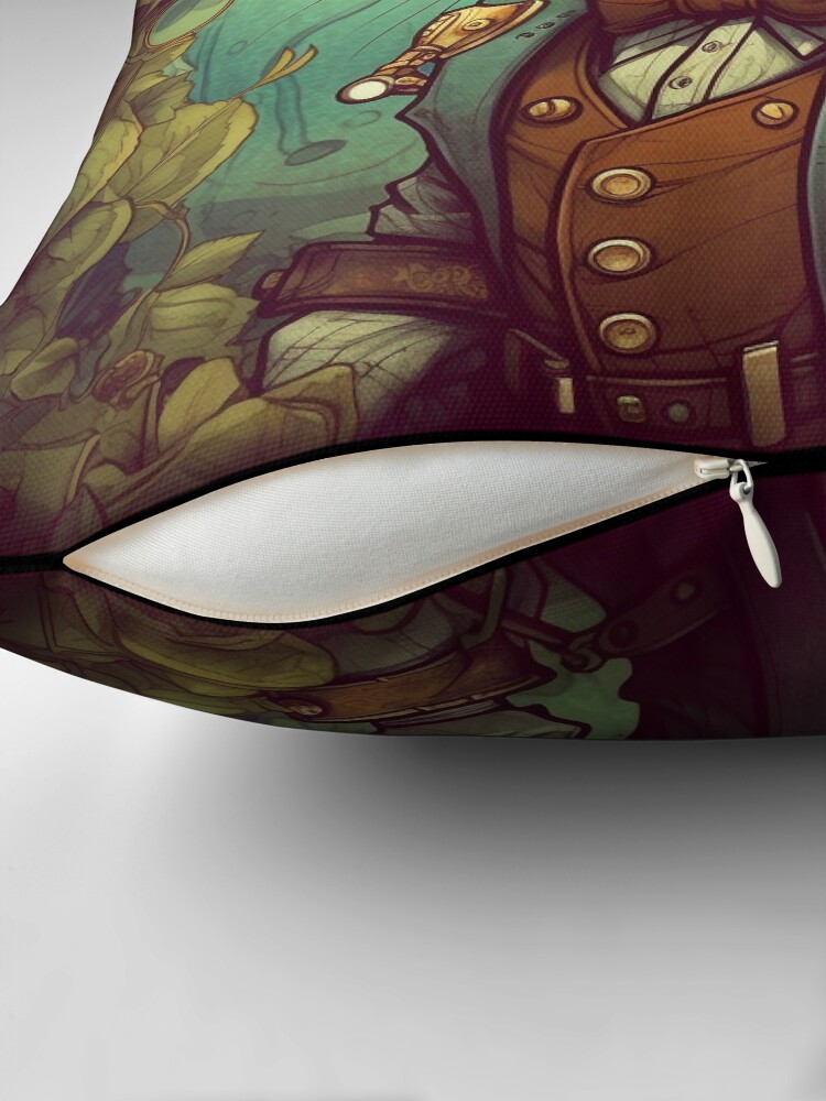 Thumbnail 2 of 4, Pillow, Steampunk cat designed and sold by bsilvia.